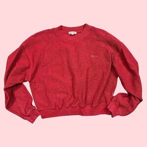 Madhappy Boxy Fit Terry Dark Red Cotton Crew Neck Sweatshirt Size Small